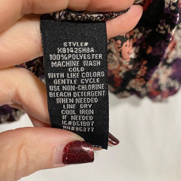 Sanctuary Cori‎ Wrapped Front Long Sleeve Floral Blouse Size M - Picture 6 of 9